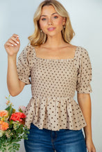 Load image into Gallery viewer, White Birch Spot On Full Size Polka Dot Top