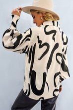 Load image into Gallery viewer, Printed Lantern Sleeve Button-Up Shirt