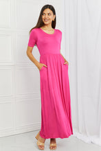 Load image into Gallery viewer, Celeste Sweetheart Full Size Short Sleeve Maxi Dress in Hot Pink