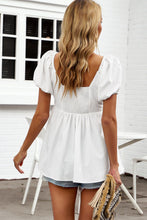 Load image into Gallery viewer, Notched Neck Smocked Babydoll Top