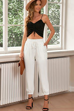 Load image into Gallery viewer, Drawstring Paperbag Waist Cropped Joggers