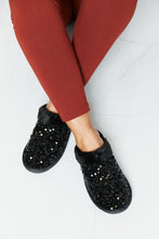 Load image into Gallery viewer, Forever Link Sequin Faux Fur Slipper in Black