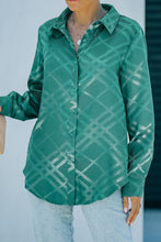 Load image into Gallery viewer, Plaid Puff Sleeve Button-Up Shirt
