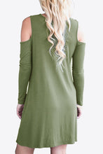 Load image into Gallery viewer, 875 Cold-Shoulder Long Sleeve Round Neck Dress