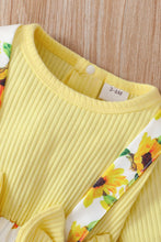Load image into Gallery viewer, Baby Girl Floral Bow Detail Ribbed Bodysuit Dress