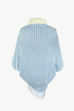 Load image into Gallery viewer, Striped Faux Fur Trim Open Front Cardigan