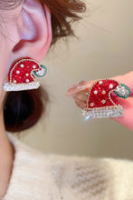 Load image into Gallery viewer, Rhinestone Christmas Hat Earrings