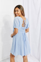 Load image into Gallery viewer, HEYSON Full Size Ruched Notched Neck Lace-Up Dress with Pockets