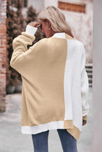 Load image into Gallery viewer, Contrast Open Front Dropped Shoulder Longline Cardigan