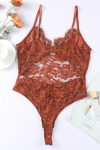 Load image into Gallery viewer, Lace Spaghetti Straps Cutout Bodysuit