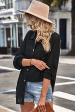 Load image into Gallery viewer, Waffle-Knit Collared Neck Dropped Shoulder Shirt