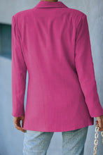Load image into Gallery viewer, Double Take Double-Breasted Padded Shoulder Blazer with Pockets