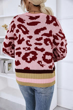 Load image into Gallery viewer, Leopard Round Neck Long Sleeve Sweater