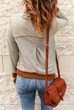 Load image into Gallery viewer, Contrast Cowl Neck Long Sleeve Top