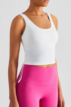 Load image into Gallery viewer, Side Drawstring Scoop Neck Sports Tank