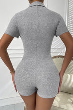Load image into Gallery viewer, Button Up Collared Short Sleeve Romper