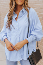 Load image into Gallery viewer, Trendy Pin Striped Collard Dolman Button down Shirt