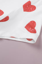 Load image into Gallery viewer, Heart Print Tee and Drawstring Shorts Loungewear Set