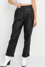 Load image into Gallery viewer, Zenana Feeling Moody Vegan Leather Pleated Pants with Cuff