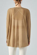Load image into Gallery viewer, Round Neck Slit Sheer Tunic Sports Top