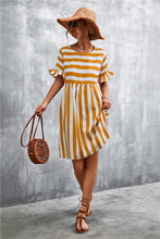 Load image into Gallery viewer, Striped Flounce Sleeve Dress
