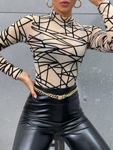 Load image into Gallery viewer, Geometric Mock Neck Top