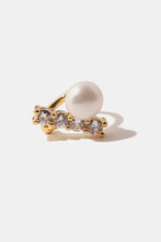 Load image into Gallery viewer, Pearl and Rhinestone Cuff Earrings