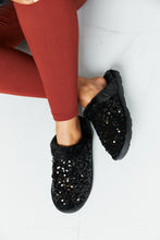 Load image into Gallery viewer, Forever Link Sequin Faux Fur Slipper in Black
