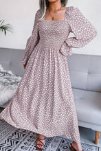Load image into Gallery viewer, Printed Smocked Flounce Sleeve Maxi Dress