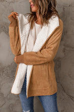Load image into Gallery viewer, Faux Suede Sherpa Lining Jacket with Pockets