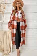 Load image into Gallery viewer, Plaid Duster Coat with Breast Pockets DIBS DUSTER