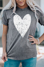 Load image into Gallery viewer, Heart Graphic Cuffed Short Sleeve Tee