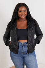 Load image into Gallery viewer, Coalition LA Michigan Avenue Hooded Vegan Leather Jacket