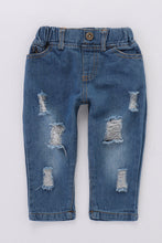 Load image into Gallery viewer, Girls Floral Babydoll Top and Jeans Set