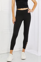 Load image into Gallery viewer, Yelete Ready For Action Full Size Ankle Cutout Active Leggings in Black