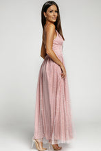 Load image into Gallery viewer, Sequin Split Spaghetti Strap Plunge Dress