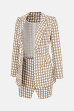Load image into Gallery viewer, Houndstooth Double-Breasted Blazer and Slit Skirt Set