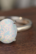 Load image into Gallery viewer, 925 Sterling Silver Opal Solitaire Ring