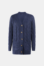 Load image into Gallery viewer, Cable-Knit Button Down V-Neck Cardigan
