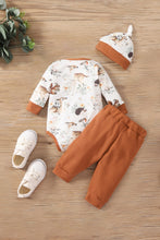 Load image into Gallery viewer, Baby Printed Bodysuit and Waffle-Knit Drawstring Pants Set