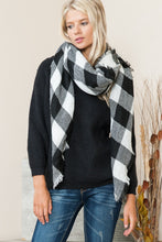 Load image into Gallery viewer, Justin Taylor Plaid Raw Hem Scarf