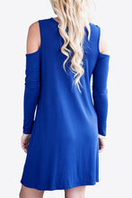 Load image into Gallery viewer, 875 Cold-Shoulder Long Sleeve Round Neck Dress