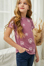 Load image into Gallery viewer, Girls Dandelion Print Round Neck Tee