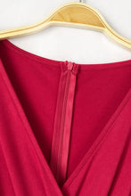 Load image into Gallery viewer, Gathered Detail Surplice Lantern Sleeve Jumpsuit