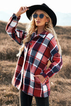 Load image into Gallery viewer, Double Take Plaid Dropped Shoulder Pocketed Shirt Jacket