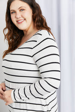 Load image into Gallery viewer, Zenana Full Size Striped V-Neck Long Sleeve Top