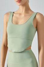Load image into Gallery viewer, Cutout Curved Hem Sports Tank