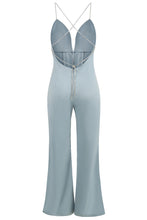 Load image into Gallery viewer, Chain Lace Up Flared Leg Jumpsuit