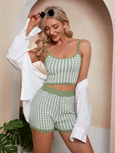 Load image into Gallery viewer, Houndstooth Cropped Knit Cami and Shorts Set