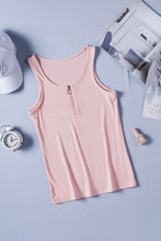 Load image into Gallery viewer, Half Zip Ribbed Tank